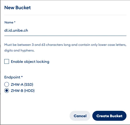 S3-Bucket Formular