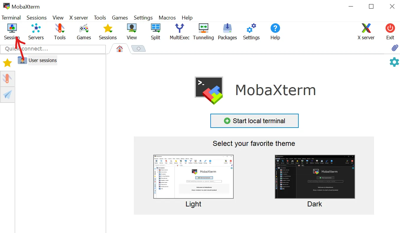 MobaXterm Start MobaXterm Start