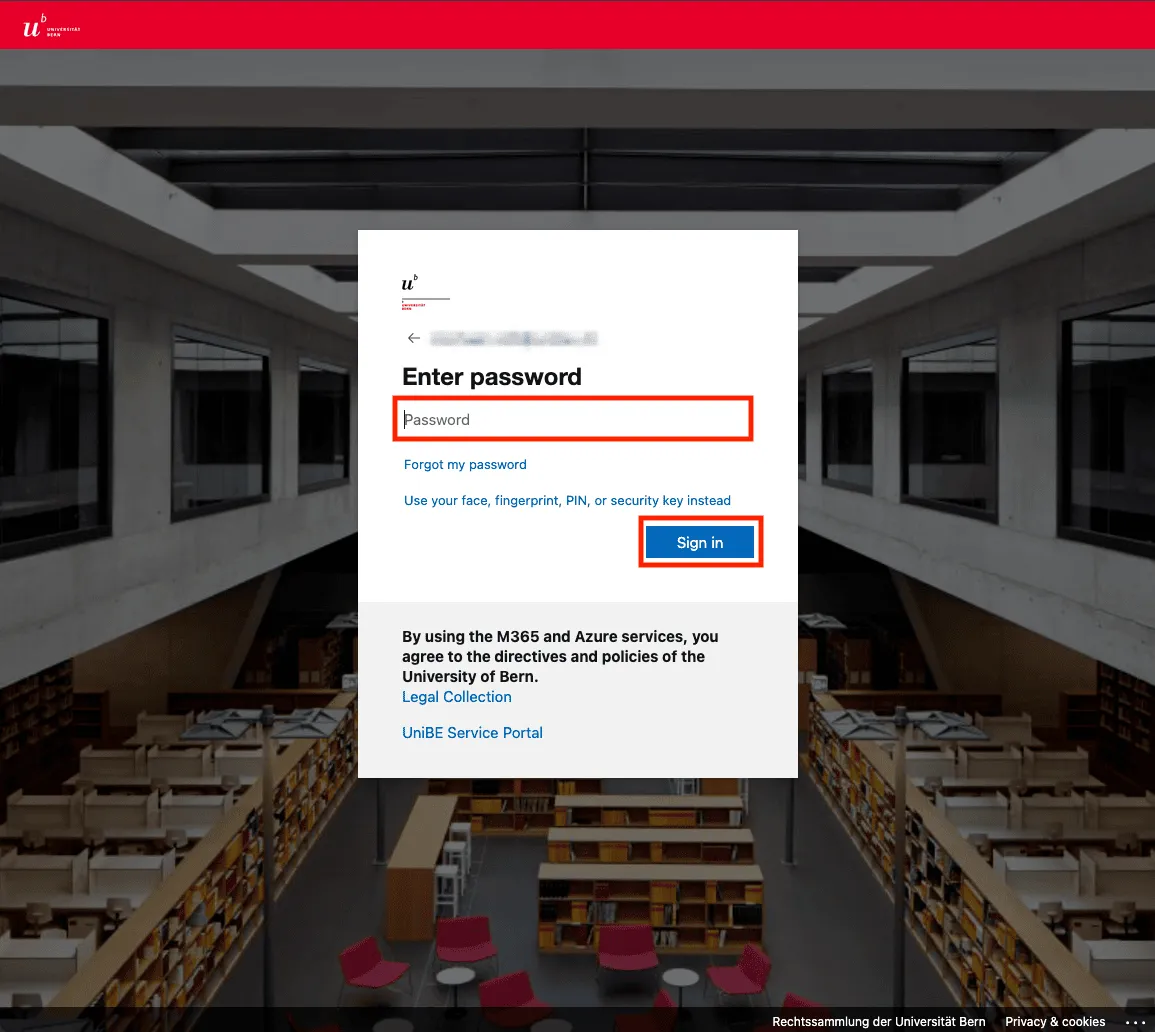 Login screen of the Azure Portal