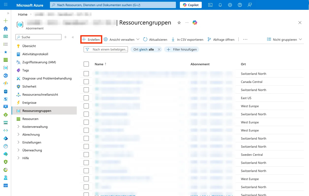 Azure Resource Group Create