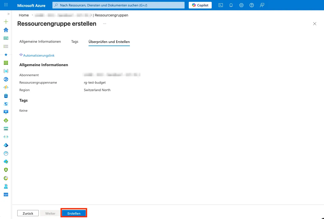 Azure Resource Group Abschluss
