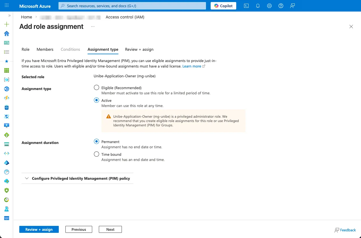 Select Assignment Type