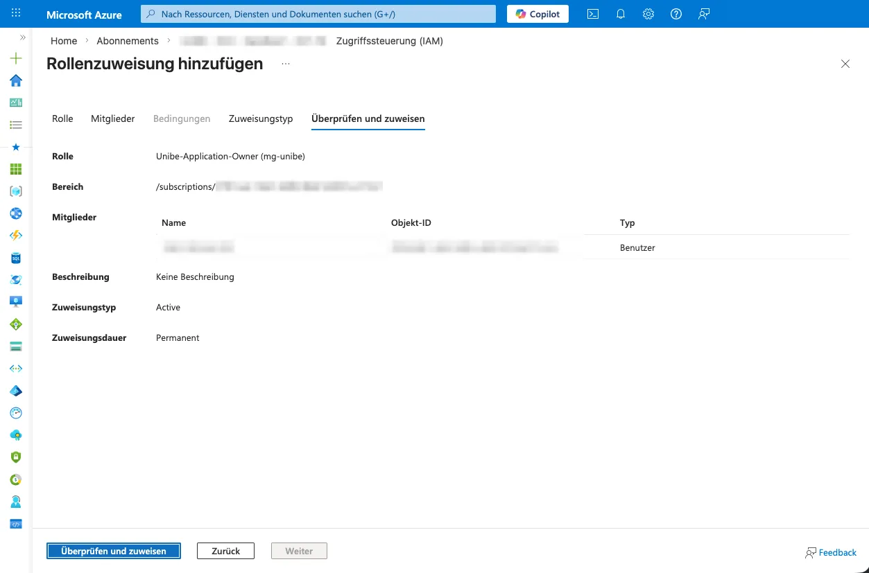 Typ des Assignments auswählen
