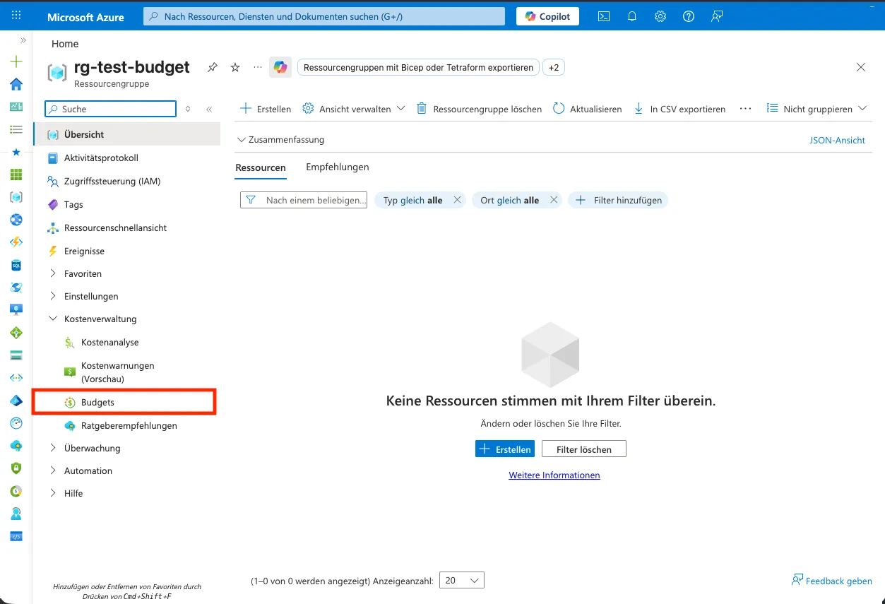 Azure Resource Group Cost Management