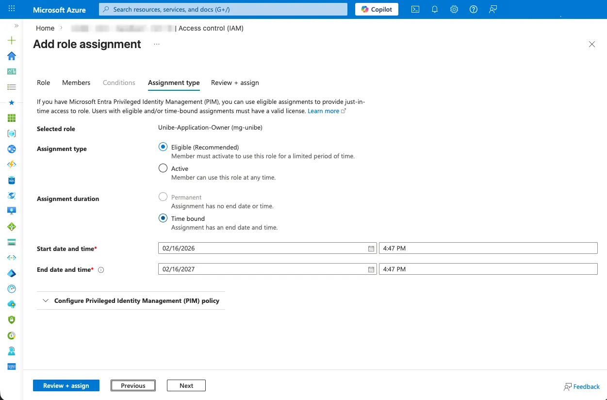 Select Assignment Type