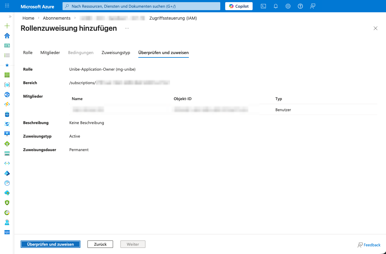 Typ des Assignments auswählen