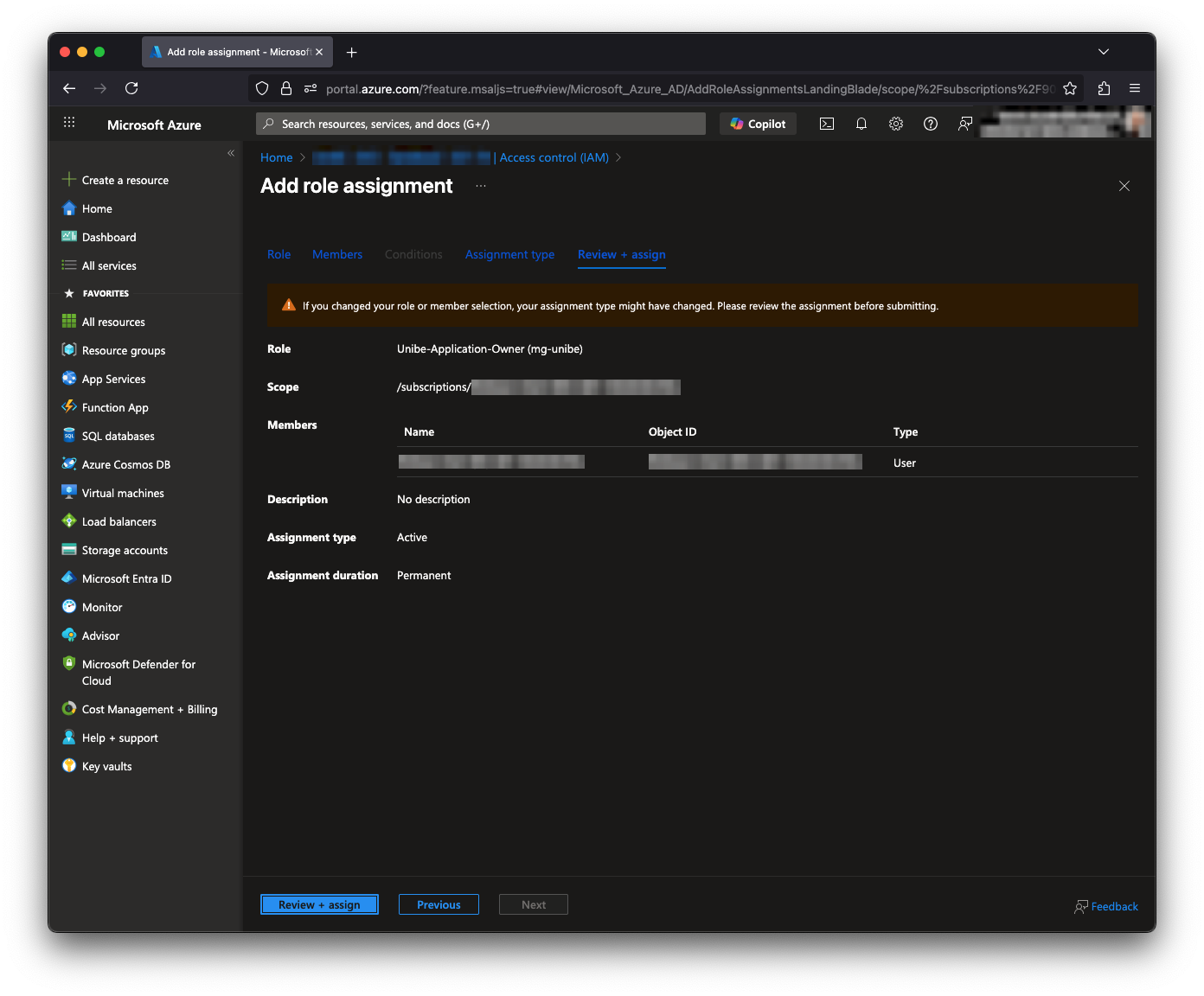 Typ des Assignments auswählen
