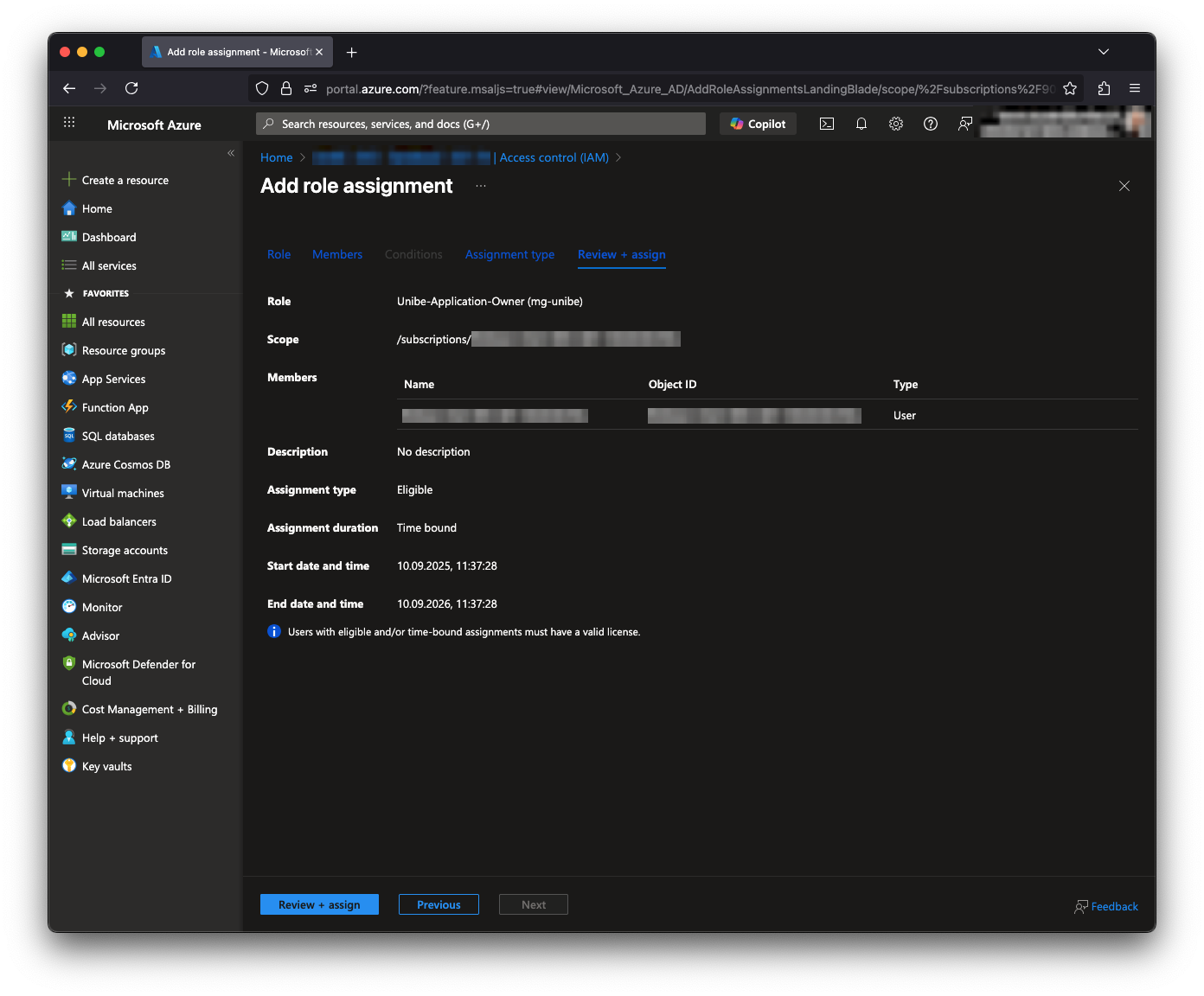 Typ des Assignments auswählen